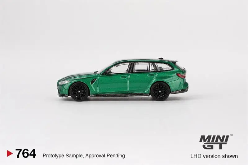 ** Pre-order** MINI GT Mijo Exclusives 1:64 M3 Competition Touring Isle of Man Green Metallic Diecast Model Car