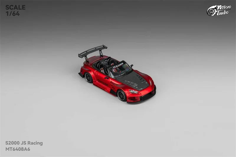 PreSale MicroTurbo 1:64 S2000 JS Racing Transparent red Collection Miniature DieCast Model Car