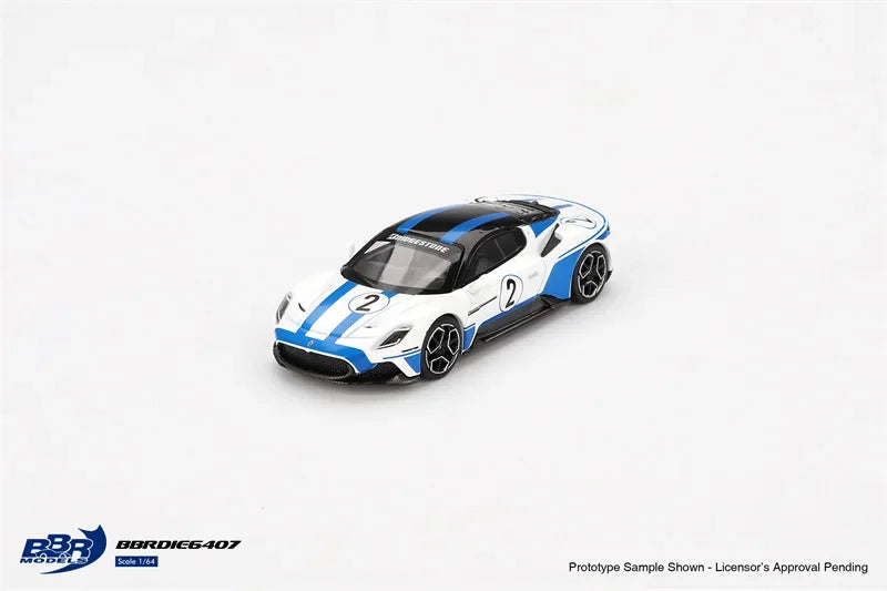 BBR 1:64 MC20 #2 Performance Experience White Blue stripe Die-Cast Car Model Collection Miniature