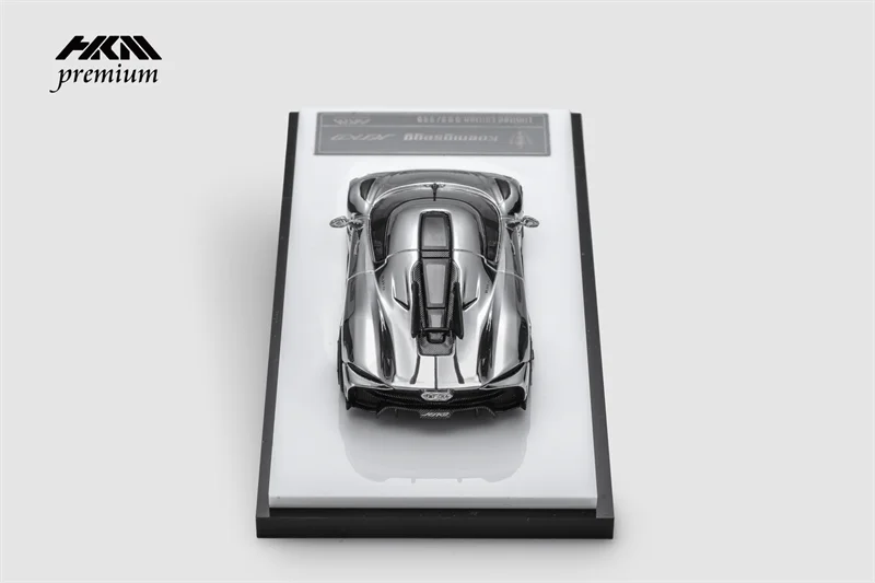 HKM Premium 1:64 Koenigsegg Jesko Attack Chrome Silver Diecast Model Car