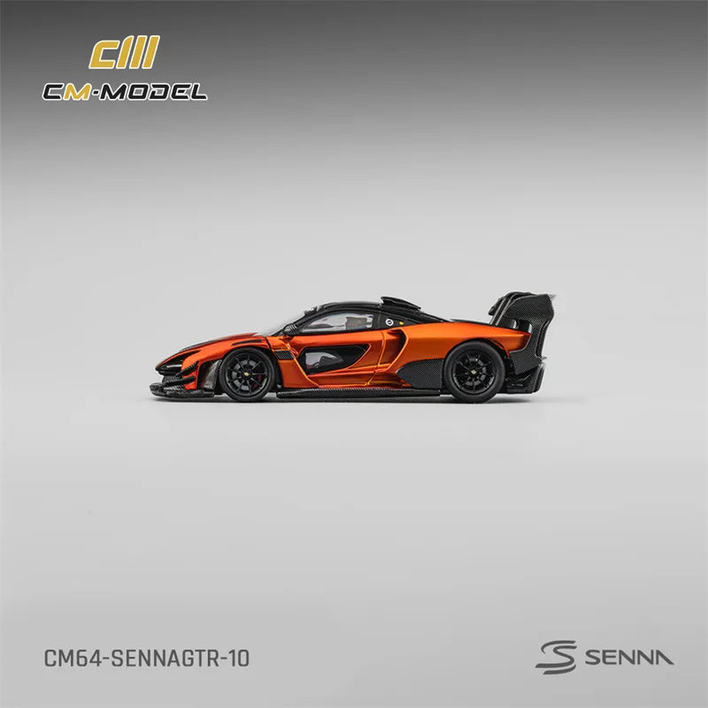 PreSale CM MODEL 1:64 SennaGTR Volcano orange Die-Cast Car Model Collection Miniature