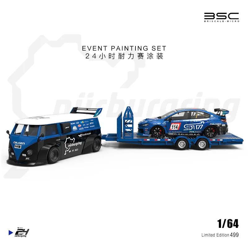 BSC 1:64 STI T1 Wrangler Figures set Trailer set limited499 Diecast Model Car