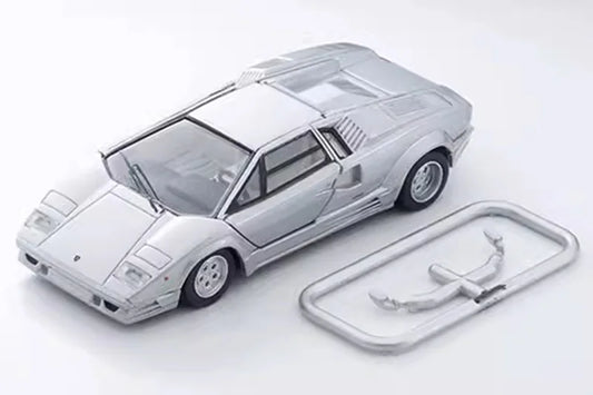 **Pre-Order**  TLV 1:64 Countach 25th Silver Diecast Model Car