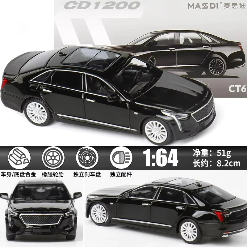 MASDI 1:64 CT6 black Diecast Model Car