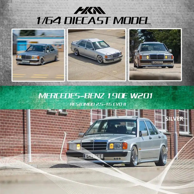 **Pre-Order** HKM Premium 1:64 MB 190E W201 2.5-16 Evo II Restmod limited999 Diecast Model Car