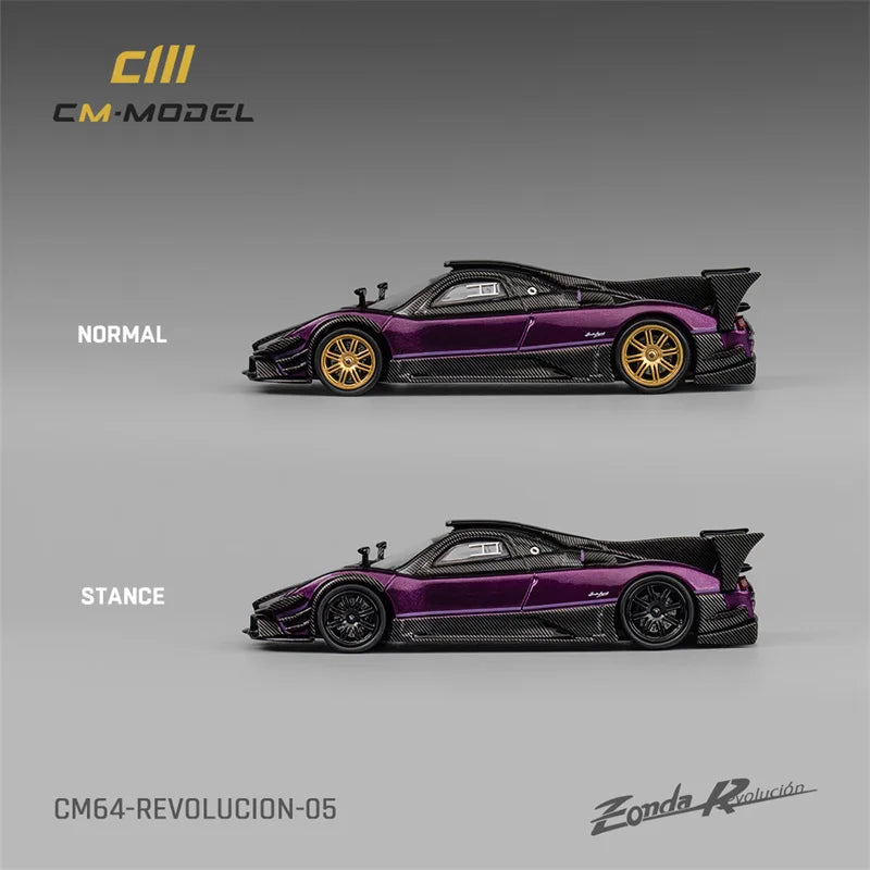 CM MODEL 1:64 Pagani Zonda Revolucion Purple Diecast Model Car