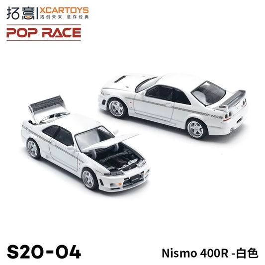 **Pre-Order** Xcartoys  x POP RACE 1:64 Nismo 400R White Diecast Model Car