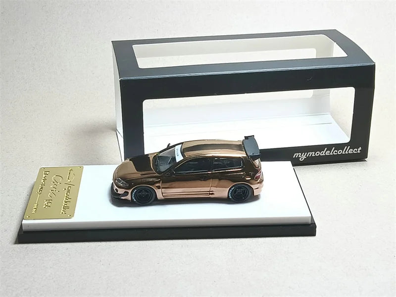 Model Collect MC 1:64 Lancer Evolution EVO VII / Pandem Civic EG6 Mk5 Rocket Bunny Chrome Copper Diecast Model Car