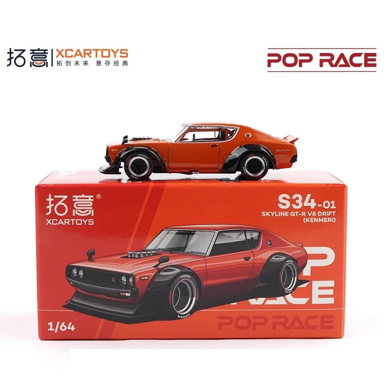 XCARTOYS POP RACE 1:64 Hongqi LS Singer MK2 RWB997 SKYLINE C210 BRZ S14 EVA RT STO GT-R Hakosuka V8 Drift Diecast Model Car