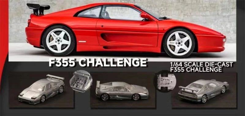 Classic Lover CL 1:64 F355 Challenge Red / yellow limited499 Diecast Model Car