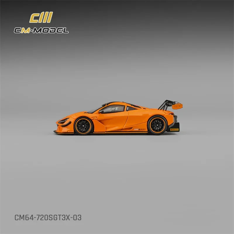 PreSale CM MODEL 1:64 720SGT3X Papaya Orange Die-Cast Car Model Collection Miniature