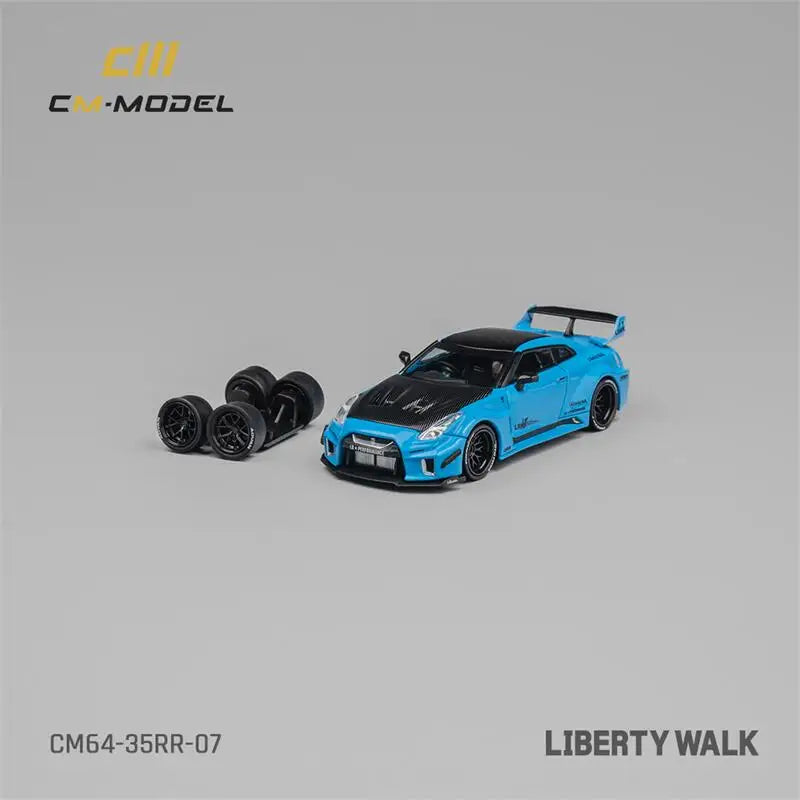 CM MODEL  1:64 LBWK GT35RR Blue Diecast Model Car