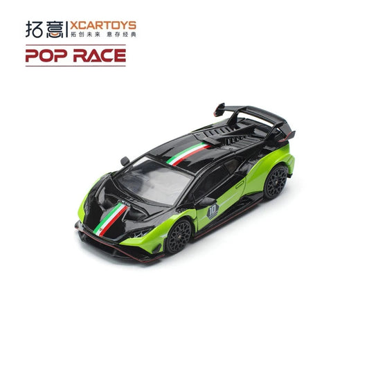 [PreSale] Xcartoys x POP RACE 1:64 SC 10° Anniversario Huracan STO Green Diecast Model Car