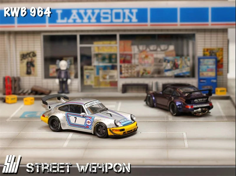 SW 1:64 RWB964 Chameleon purple / Matte silver Limited500 Diecast Collector's Vehicle Model Car