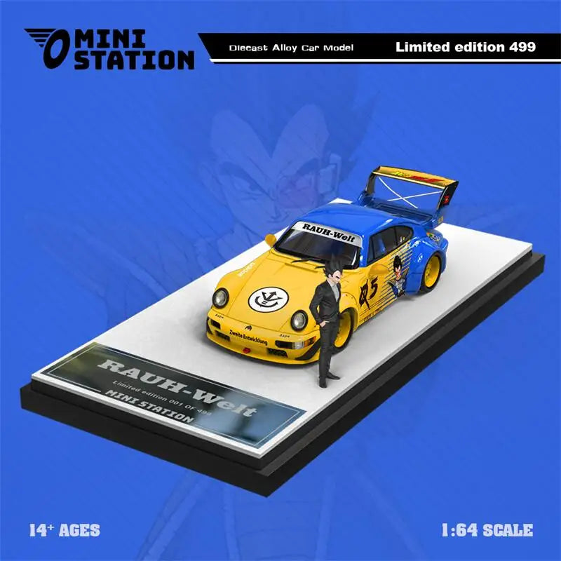 Mini Station  1:64 RWB 964 Sun Wukong / Vegeta /Majin Buu livery Diecast Model Car