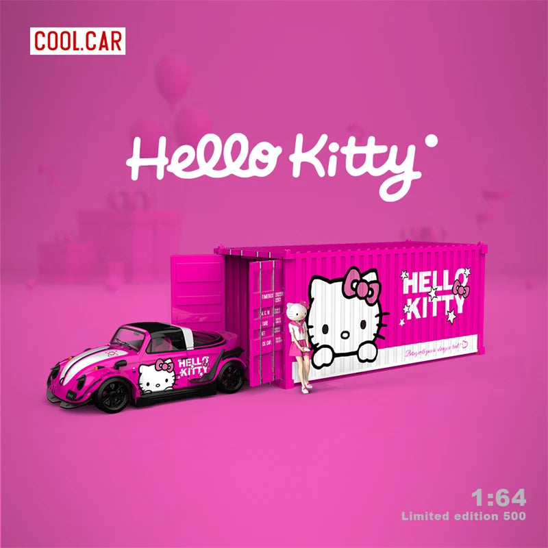Cool Car 1:64 Beetle kitty Light pink / Dark Pink limited500 Diecast Model Car