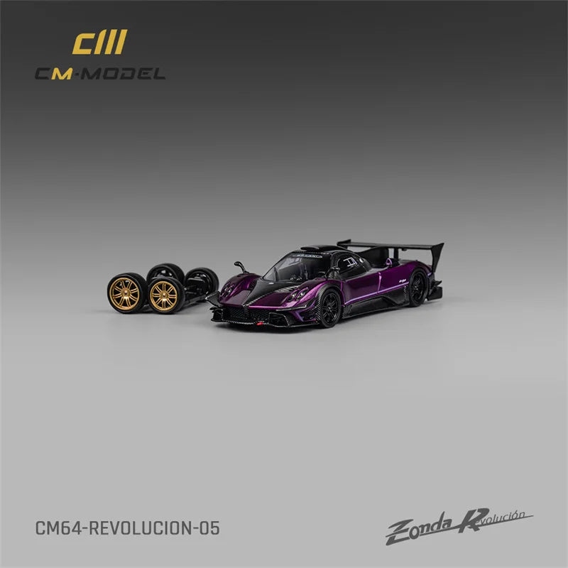 CM MODEL 1:64 Pagani Zonda Revolucion Purple Diecast Model Car