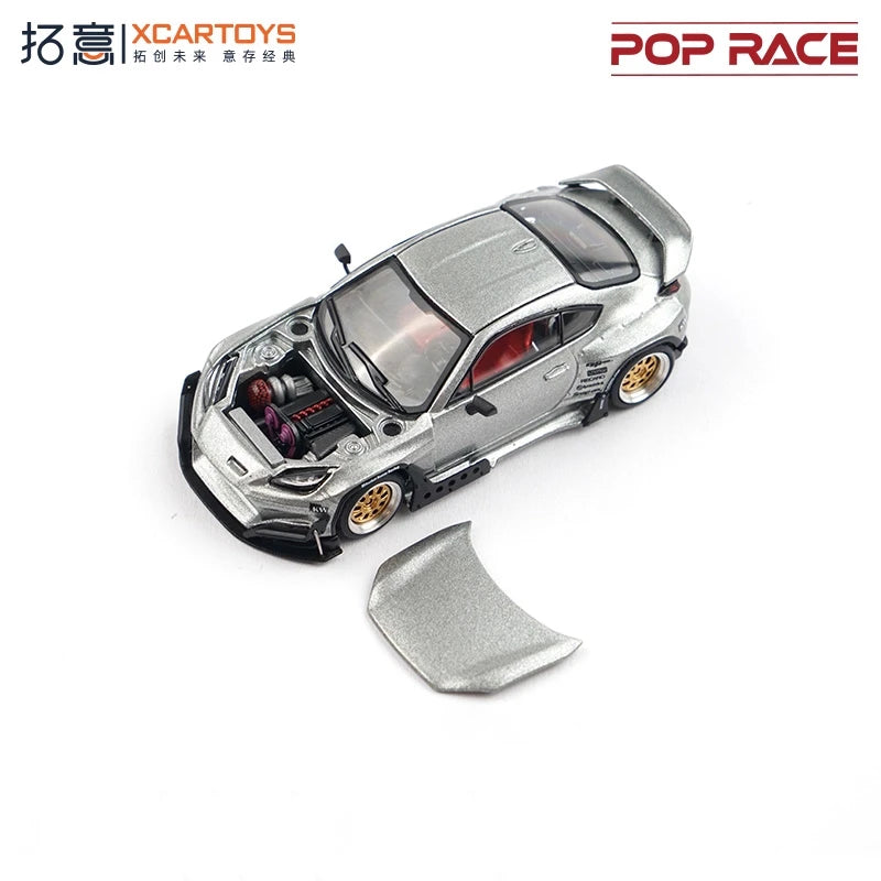 Xcartoys x POP RACE 1:64 PANDEM GR 86 Silver Diecast Model Car