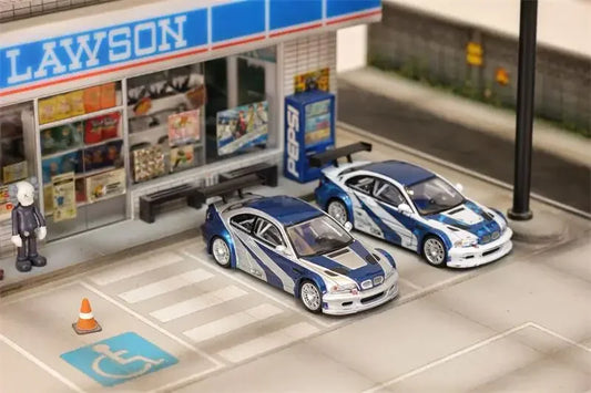 PreSale Ghost Player 1:64 M3 E46 Need for Speed Silver / White Blue Die-Cast Car Model Collection Miniature Gift collection disp