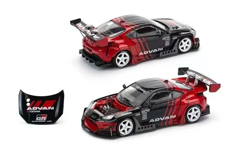 Pop Race 1:64 PANDEM GR86 ADVAN black red Diecast Model Car
