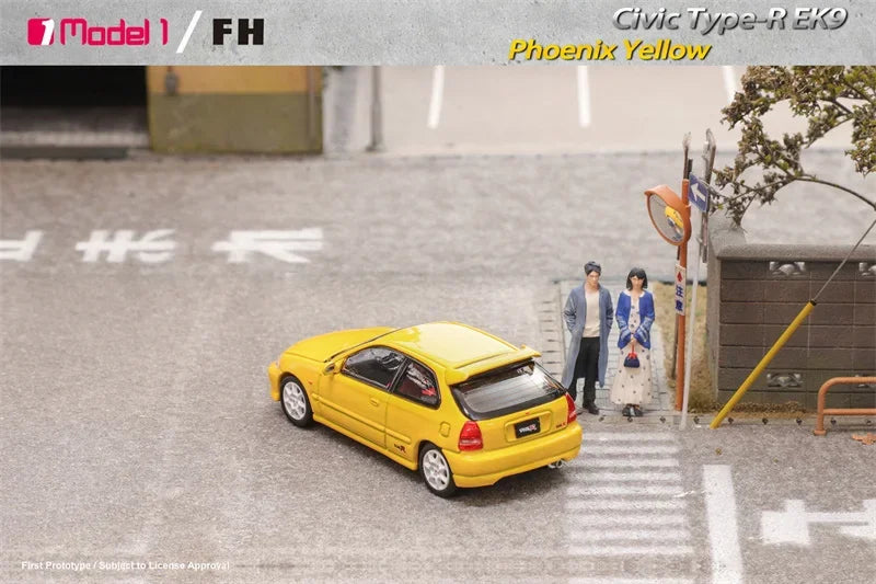 Focal Horizon FH x Model One 1:64 Type-R EK9 Phoenix Yellow Limited999 Diecast Model Car