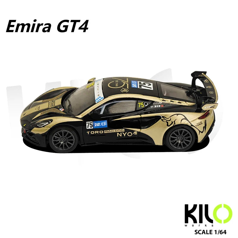 KILO 1:64 EMIRA GT4 LKL TEAM TORO NO.75 2023 Macau Race Winner Die-Cast Car Model Miniature Gifts