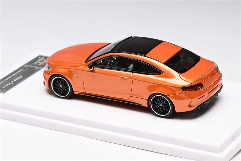 Howie Model HM 1:64 C63 S Coupe W205 Sunset Orange Limited499 Diecast Model Car