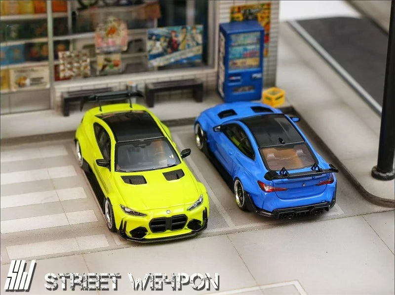 SW 1:64 G82 M4 Portimao Blue / Sao Paulo Yellow Limited500 Diecast Model Car