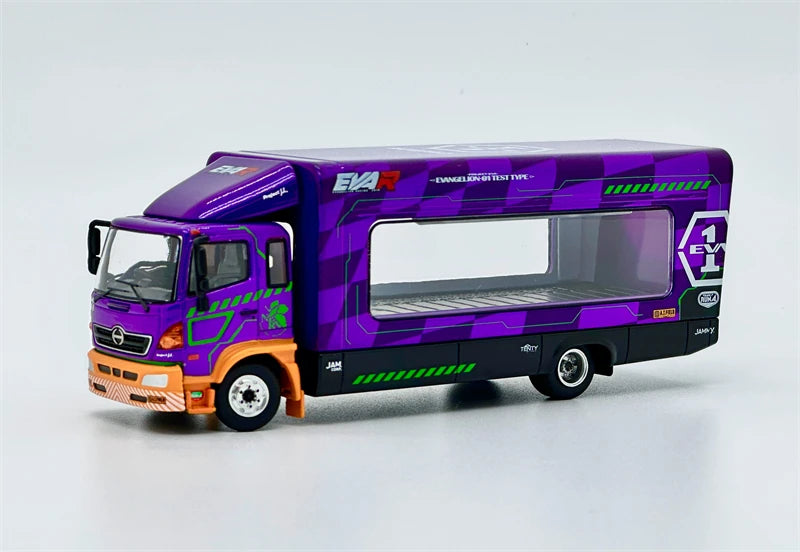 Unique Model × Tiny 1:64 Hino 500 Ranger EVA Painting lifting box truck Diecast Model Car