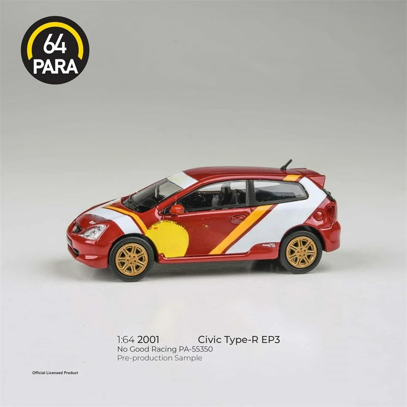 Para64 1:64 2023 Civic FL5 Type R Spoon#95 / 2001 Civic EP3 Type R RB Diecast Model Car