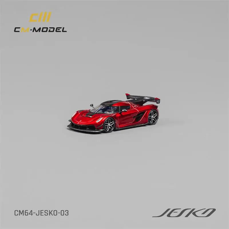 **Pre-Order** CM MODEL  1:64 Koenigsegg Jesko Attack Metallic Cherry Red Diecast Model Car