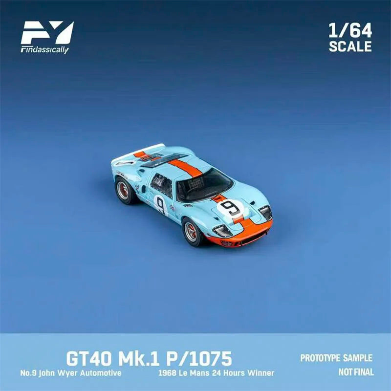 Findclassically 1:64 GT40 Mk.l 1968 Orange Blue #9 & #6 Die-Cast Car Model Collection Miniature