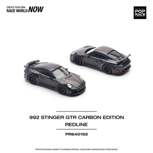 **Pre-Order** POP RACE 1:64 992 STINGER GTR CARBON EDITION - REDLINE Diecast Model Car