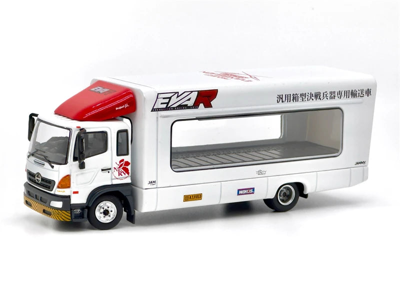 Unique Model × Tiny 1:64 Hino 500 Ranger EVA Painting lifting box truck Diecast Model Car