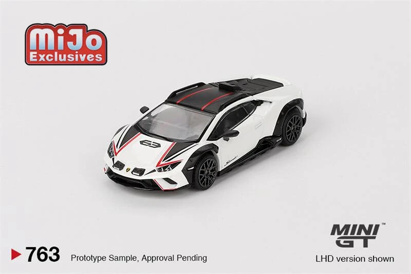 MINI GT Mijo Exclusives 1:64 Huracan Sterrato Bianco Asopo Diecast Model Car