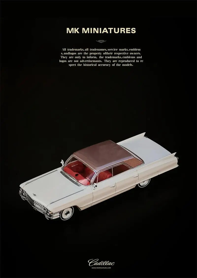 MK Miniatures 1:64 DeVille Pink / White Diecast Model Car