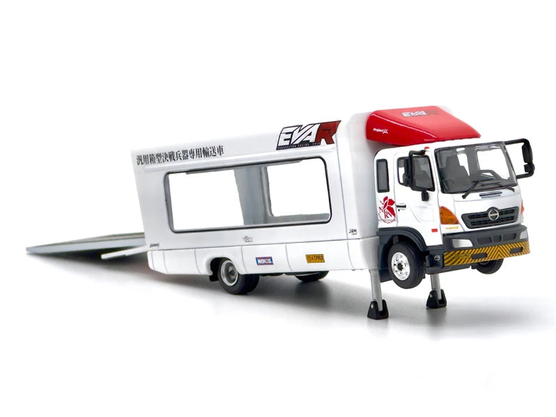 Unique Model × Tiny 1:64 Hino 500 Ranger EVA Painting lifting box truck Diecast Model Car