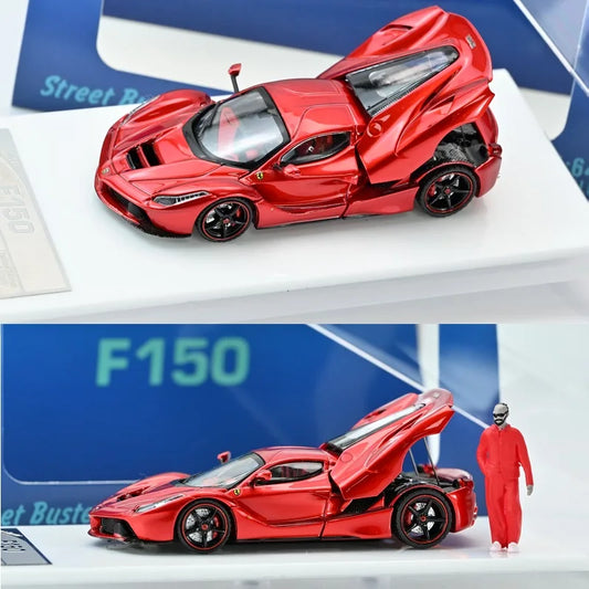 [PreSale] Street Buster 1:64 LaFerrar (F150)  Aperta Metallic Red with Figure Diecast Model Car