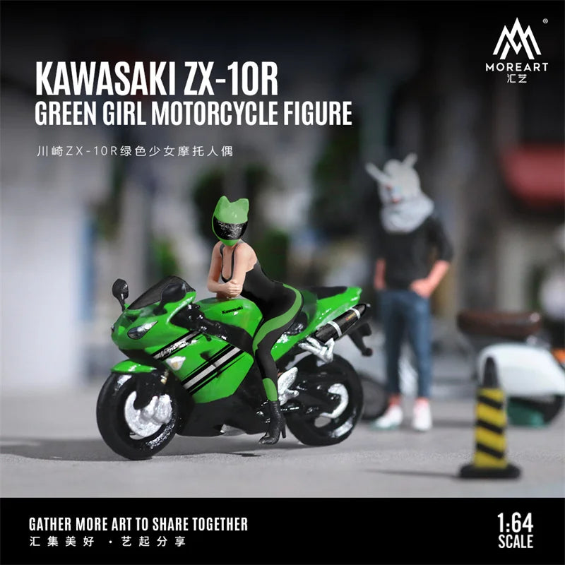 **Pre-Order** MoreArt 1:64  Kawasaki ZX-10R Green Girl Motorcycle Figure