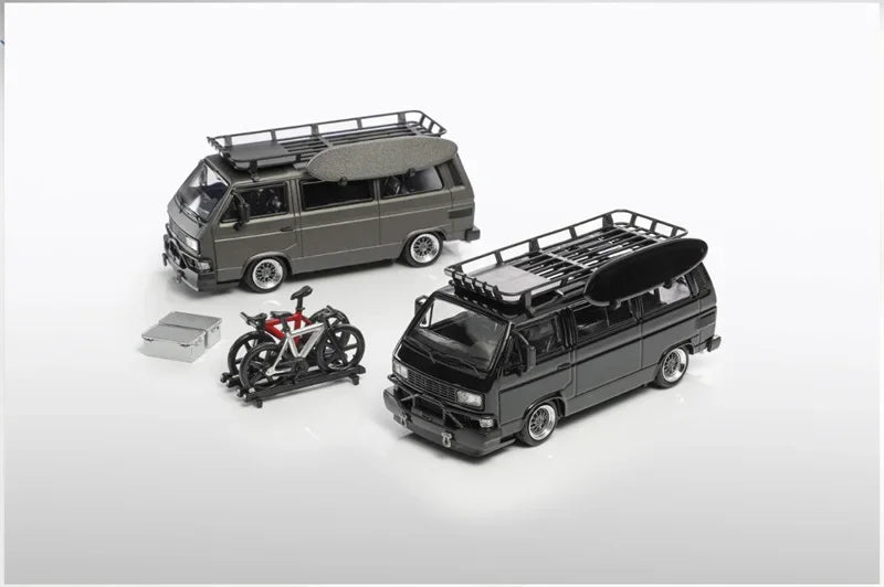 BSC & MORTAL 1:64 T3 BBS black / MATT GRAY Die-Cast Car Model Collection Miniature