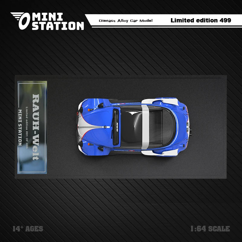 Mini Station  1:64 RWB-Beetel Targa BlueWhite limited499 Diecast Model Car