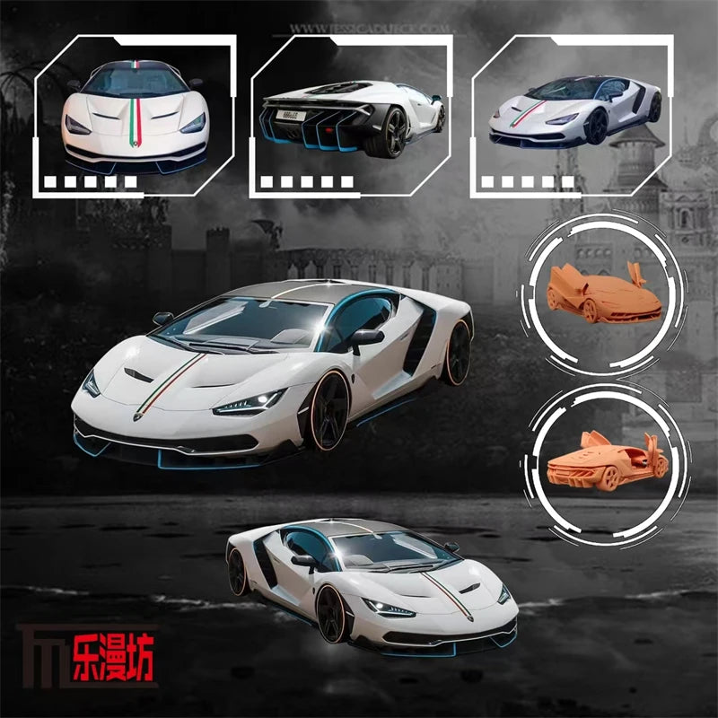 PreSale LeManFang LMF 1:64 Centenario White / Gray Collection Miniature DieCast Model Car