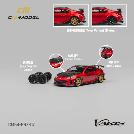 PreSale CM MODEL 1:64 BRZ Varis Metallic Red Collection Miniature DieCast Model Car