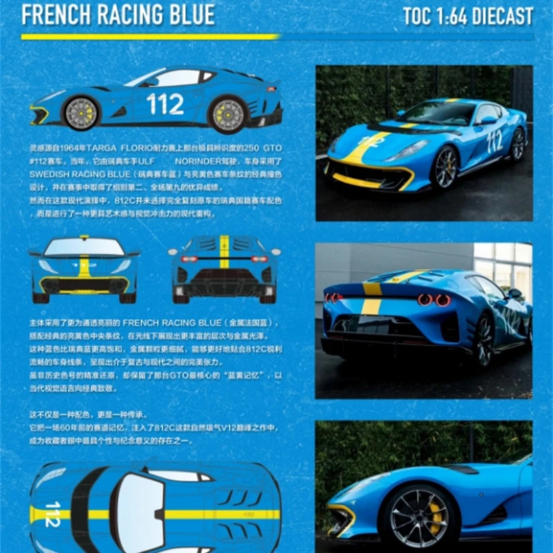 TOC Diecast 1:64 812 Competizione FE812C Diecast Model Car