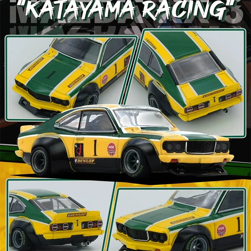 INNO64 1:64 RX3 KATAYAMA RACING YellowGreen Collection Miniature DieCast Model Car