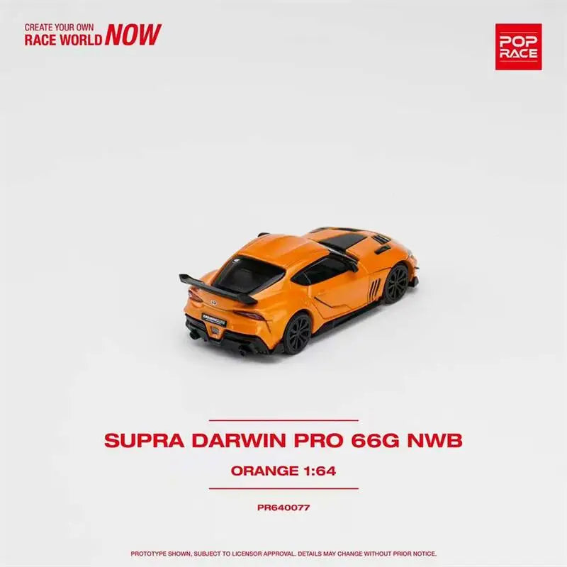 Pop Race 1:64 DARWIN PRO 66G NWB SUPRA ORANGE Diecast Model Car