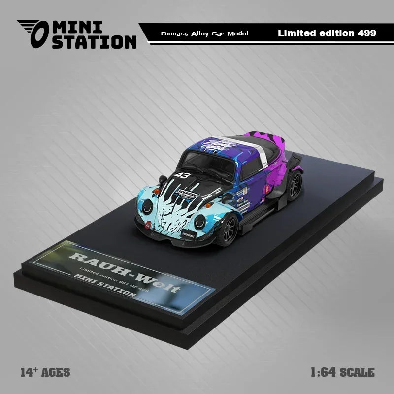 Mini Station  1:64 RWB 964 43 Ken Block  / Targa Block43 Trailer Set Diecast Model Car