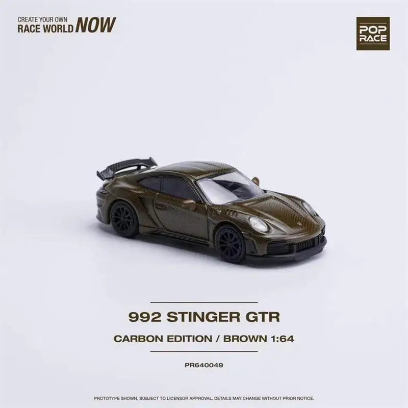 Pop Race 1:64 992 STINGER GTR CARBON EDITION BROWN Diecast Model Car