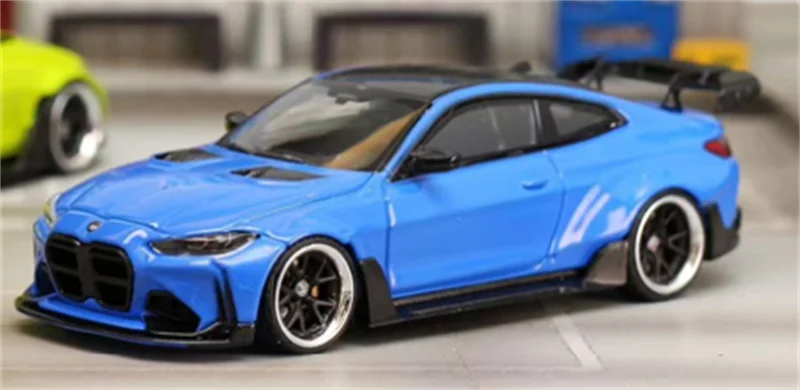 SW 1:64 G82 M4 Portimao Blue / Sao Paulo Yellow Limited500 Diecast Model Car