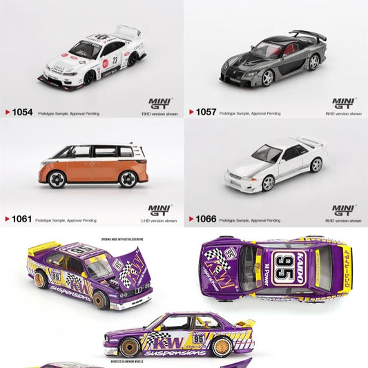 MINI GT 1:64 LB-Super S15 SILVIA ATHLETE RX-7 VeilSide R32 White M3 Kaido KW V1 Diecast Model Car